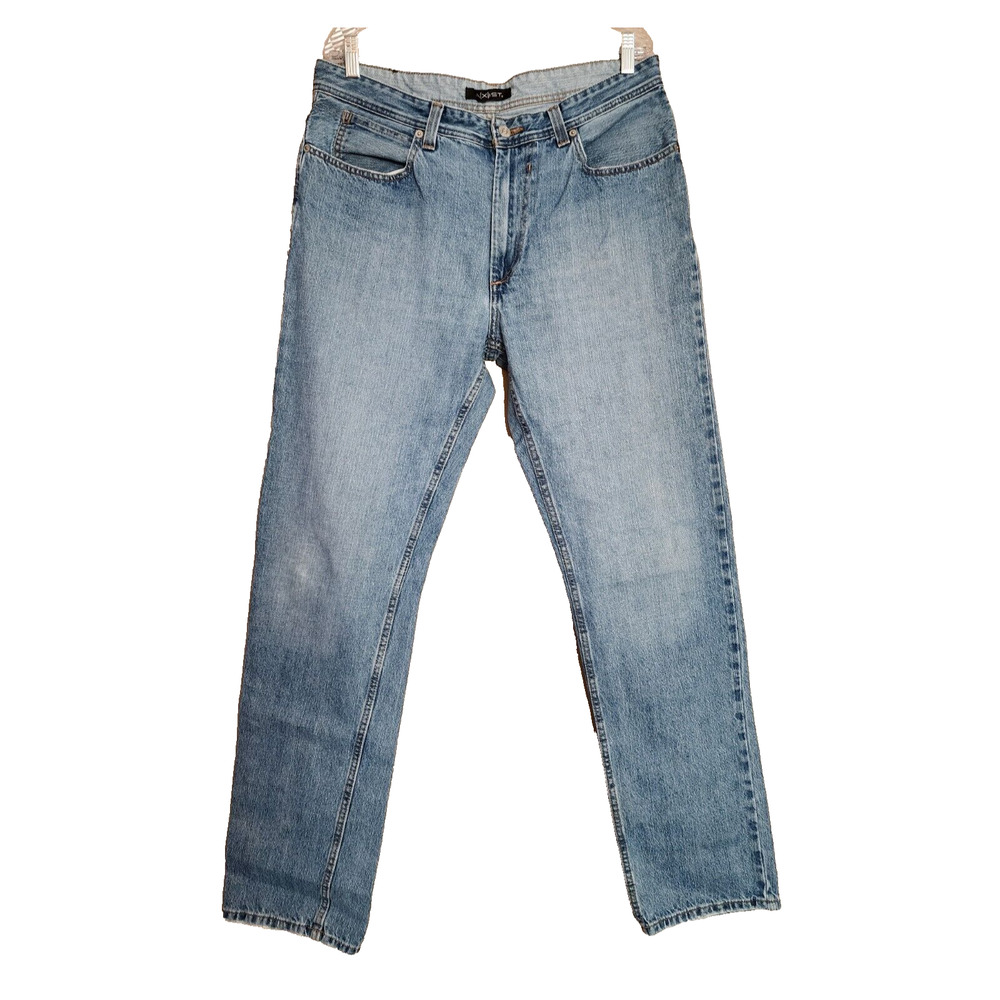 Axist Mens Straight Leg Jeans Size 36 x 34 Blue Cotton